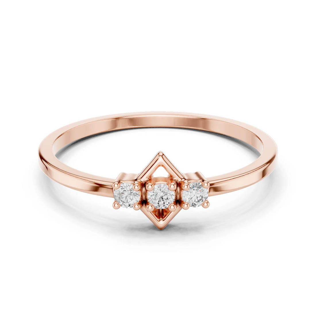 .08 Ct. Geometric Three-Stone Diamond Ring (LR-01 (93)) 7
