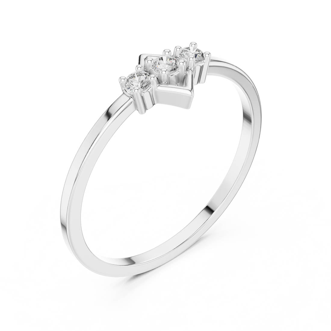 .08 Ct. Geometric Three-Stone Diamond Ring (LR-01 (93)) 11