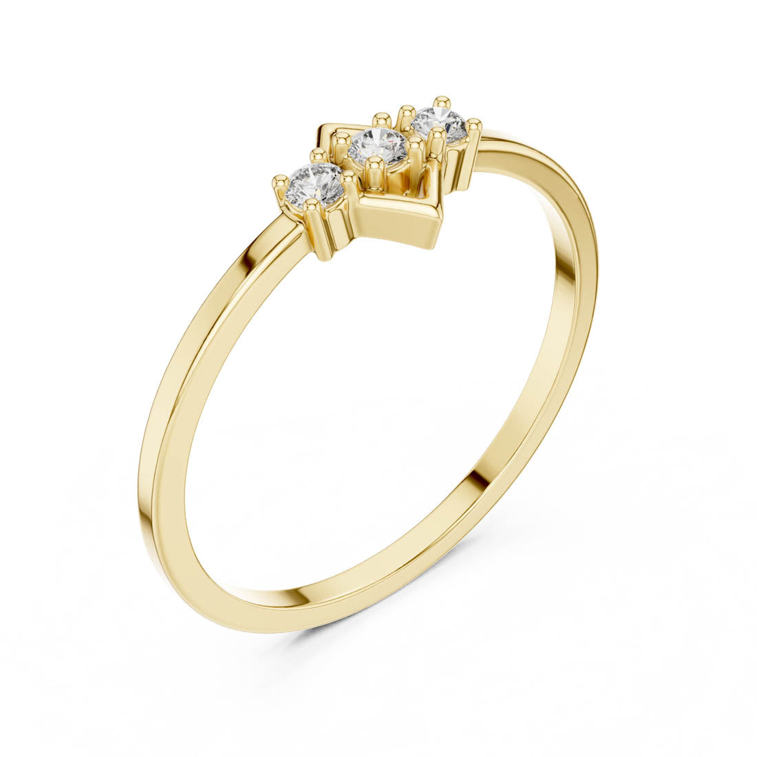 .08 Ct. Geometric Three-Stone Diamond Ring (LR-01 (93))