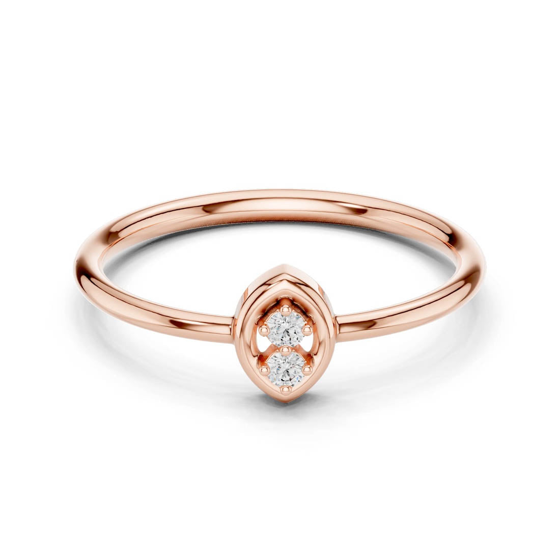 .03 קרט טבעת סוליטר יהלום שני אבנים (LR-01 (96)) 6