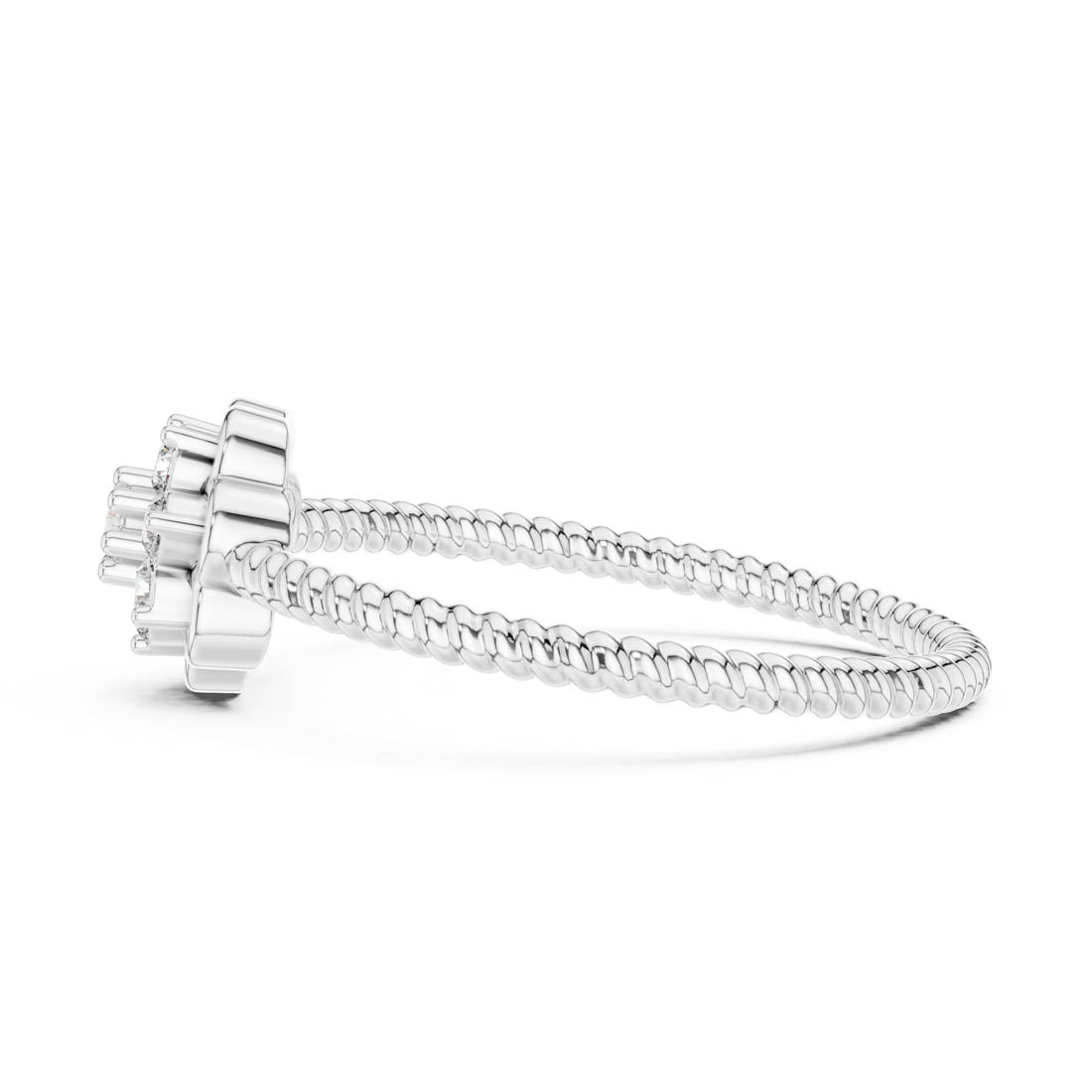 .14 Ct. Floral Diamond Cluster Ring with Textured Band (LR-01 (97)) 12