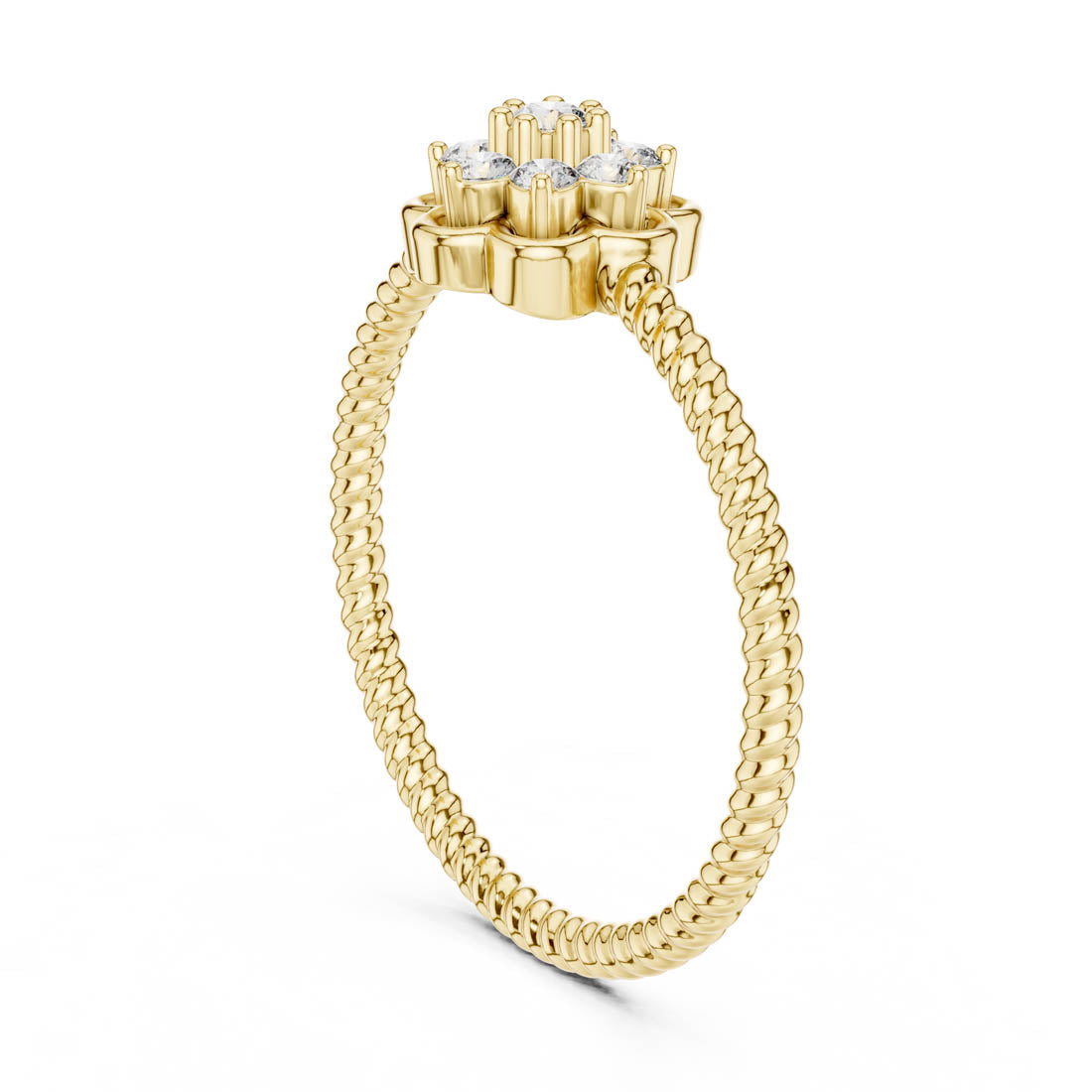 .14 Ct. Floral Diamond Cluster Ring with Textured Band (LR-01 (97)) 3