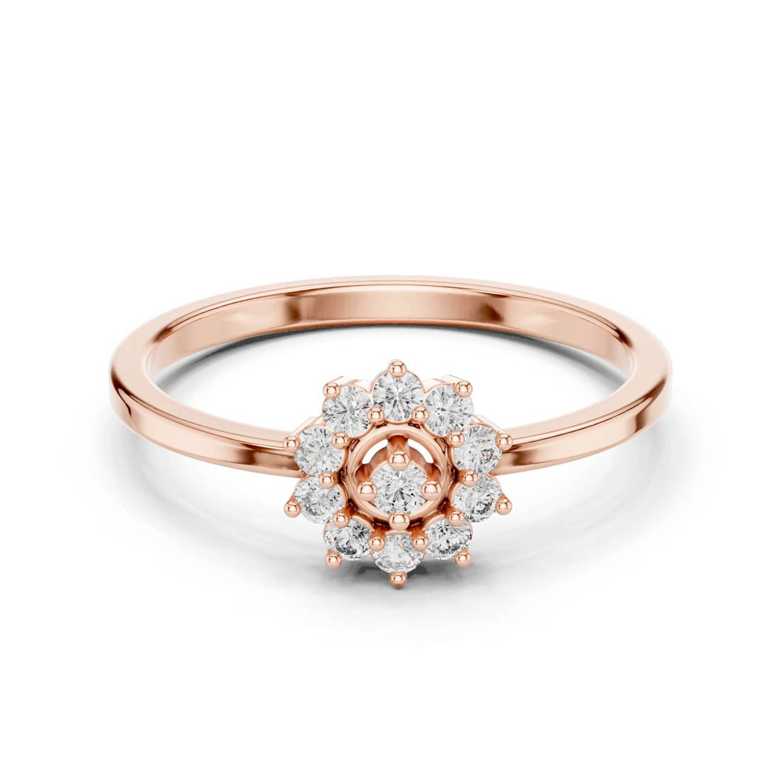 .17 Ct. Floral Diamond Cluster Ring with Round Halo Design (LR-01 (98))