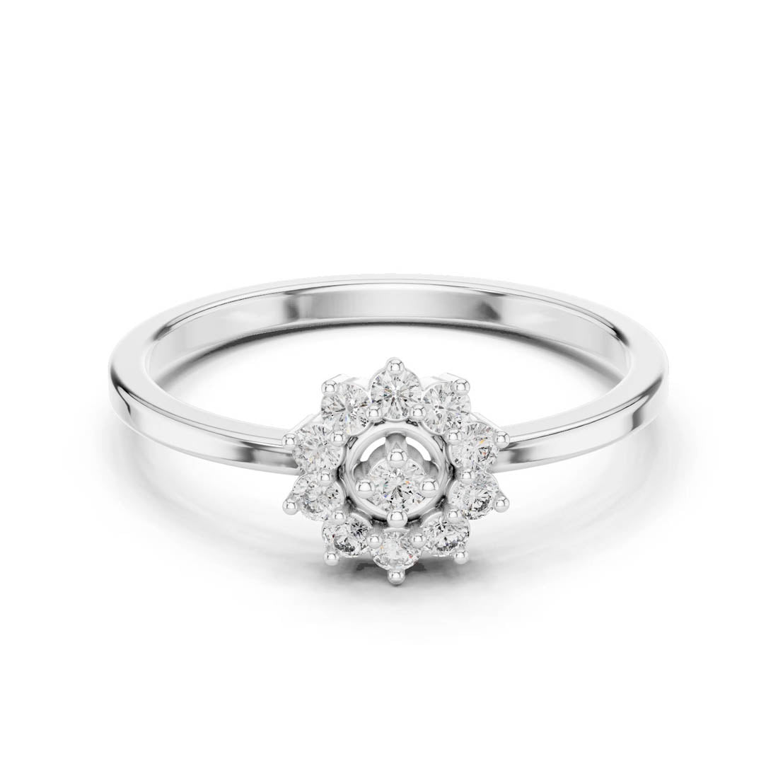 .17 Ct. Floral Diamond Cluster Ring with Round Halo Design (LR-01 (98)) 6