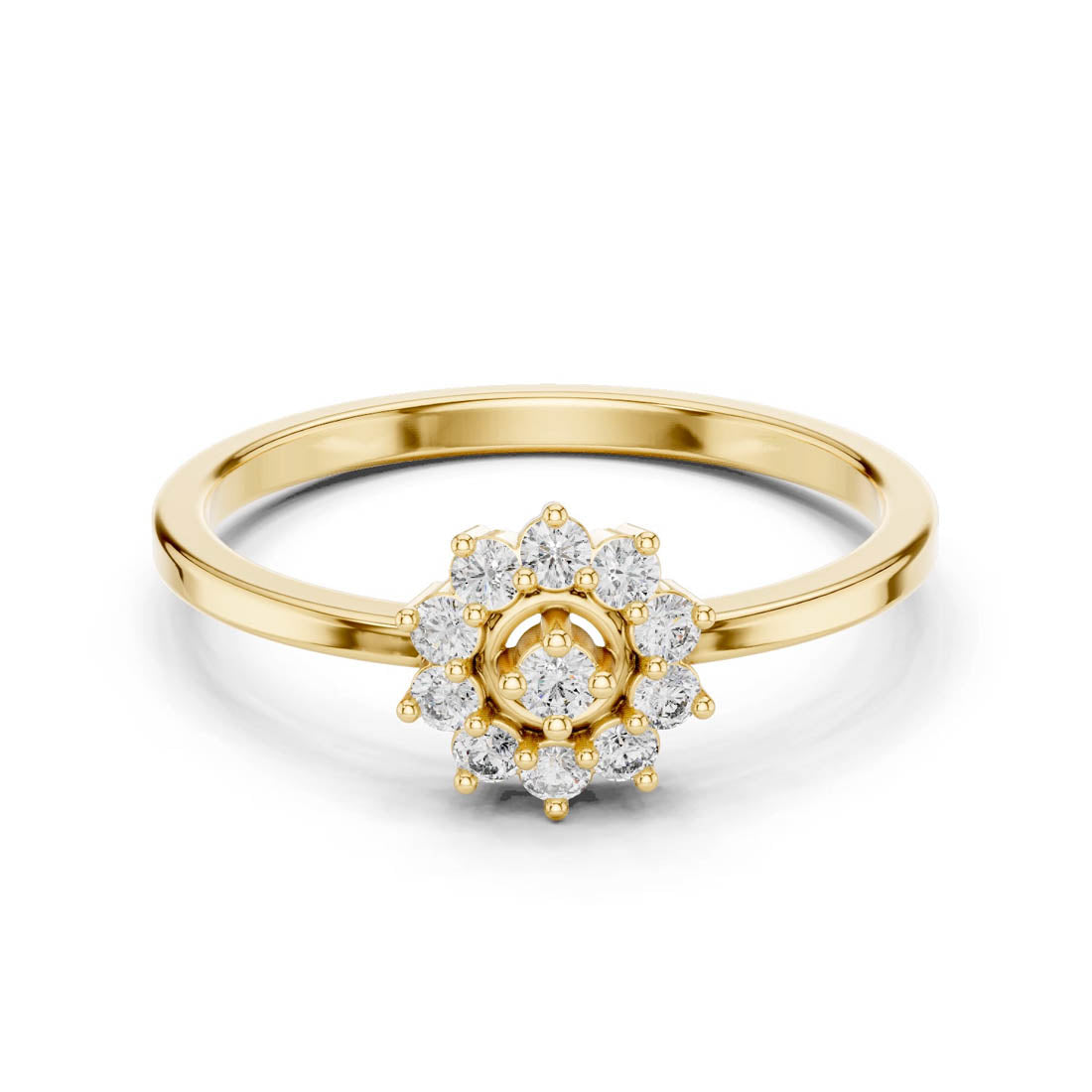 .17 Ct. Floral Diamond Cluster Ring with Round Halo Design (LR-01 (98)) 4