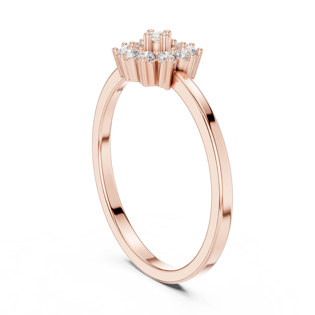 .17 Ct. Floral Diamond Cluster Ring with Round Halo Design (LR-01 (98)) 8