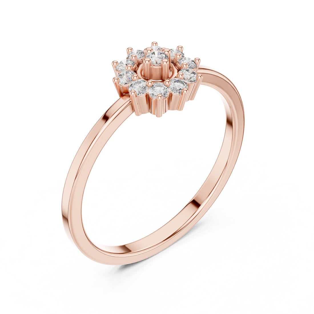 .17 Ct. Floral Diamond Cluster Ring with Round Halo Design (LR-01 (98)) 7