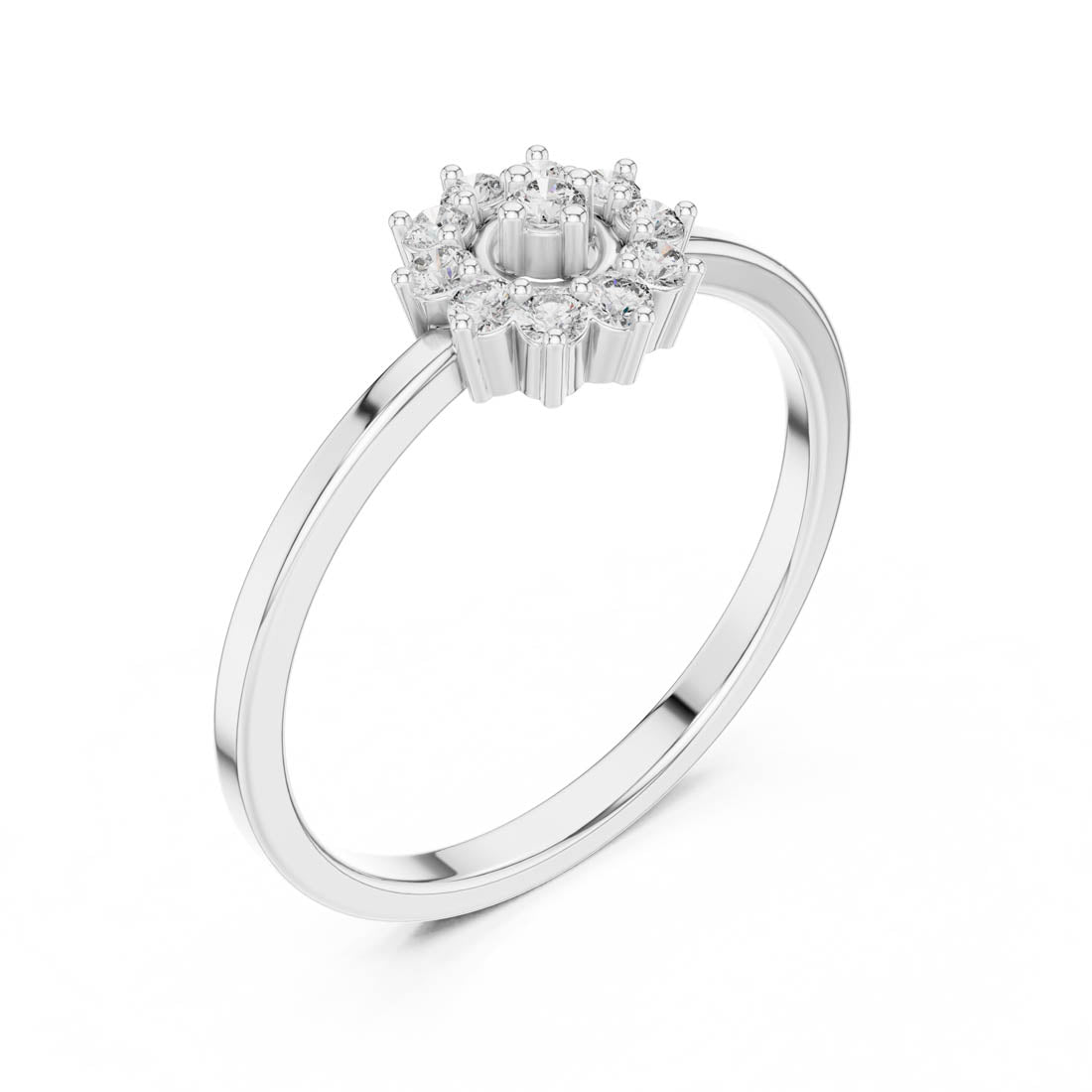 .17 Ct. Floral Diamond Cluster Ring with Round Halo Design (LR-01 (98)) 5