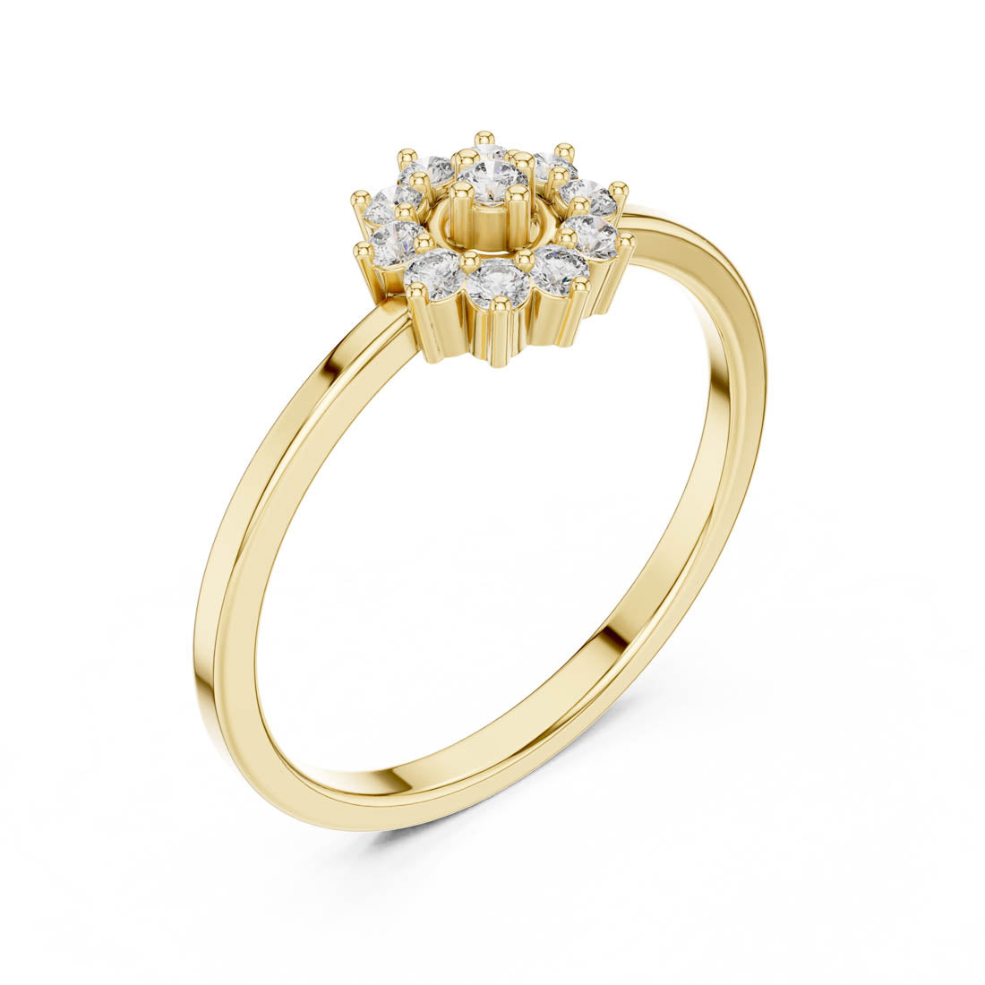 .17 Ct. Floral Diamond Cluster Ring with Round Halo Design (LR-01 (98)) 3