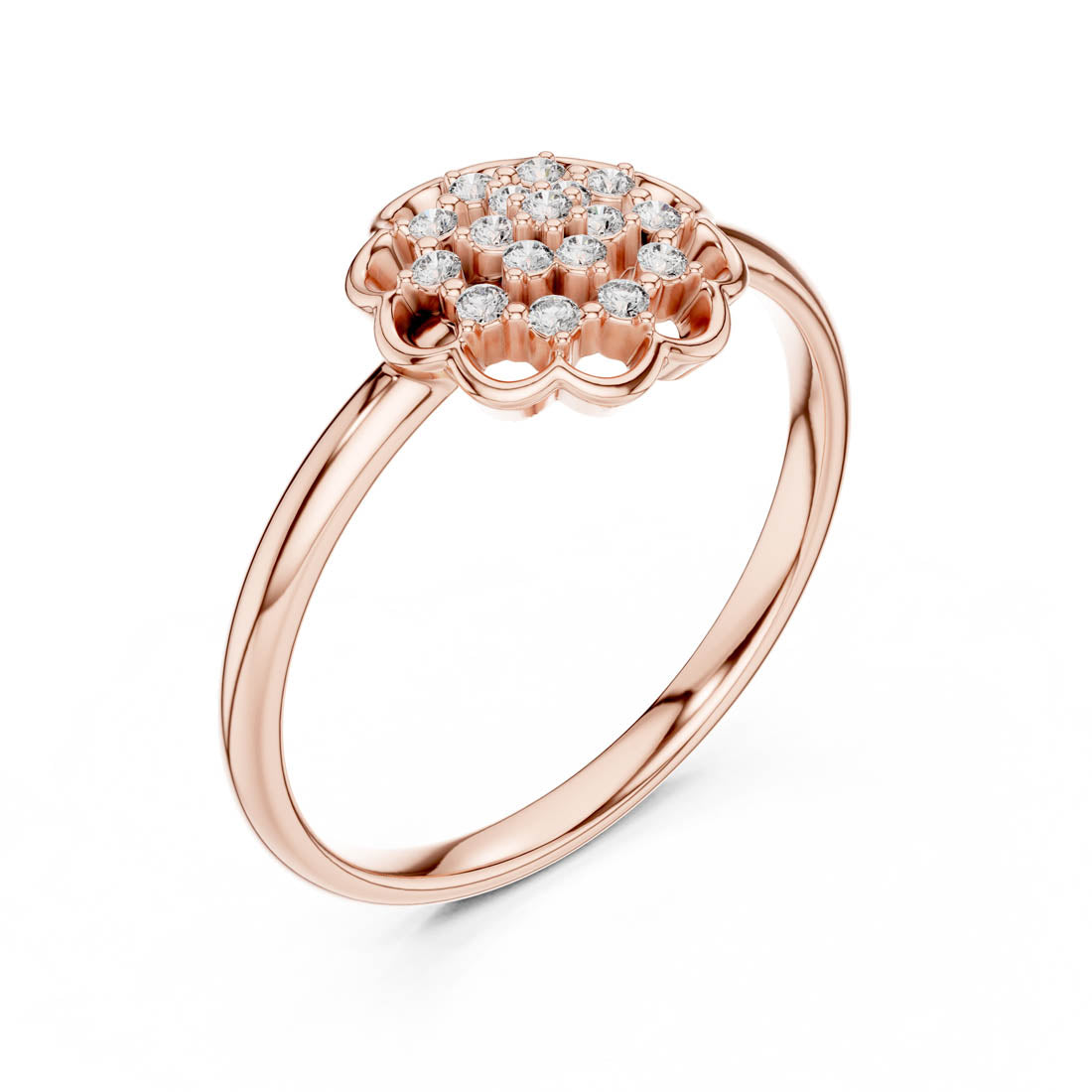 .09 Ct. Diamond Cluster Floral Ring (LR-01 (99)) 10