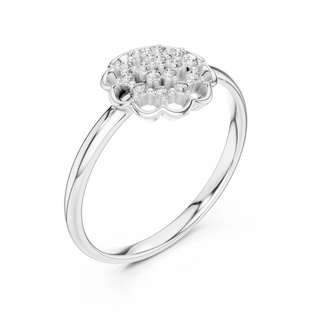 .09 Ct. Diamond Cluster Floral Ring (LR-01 (99)) 9
