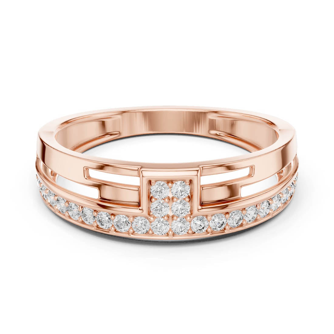 .31 Ct. Geometric Pavé Diamond Band Ring (LR-01 (9))