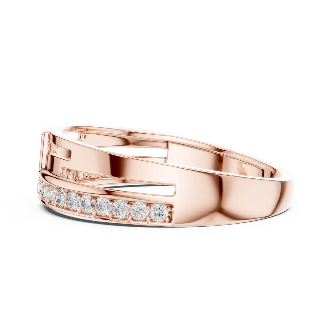 .31 Ct. Geometric Pavé Diamond Band Ring (LR-01 (9)) 9