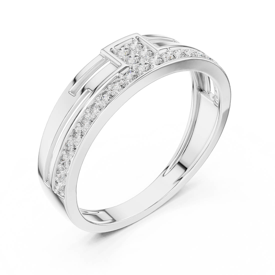 .31 Ct. Geometric Pavé Diamond Band Ring (LR-01 (9)) 11