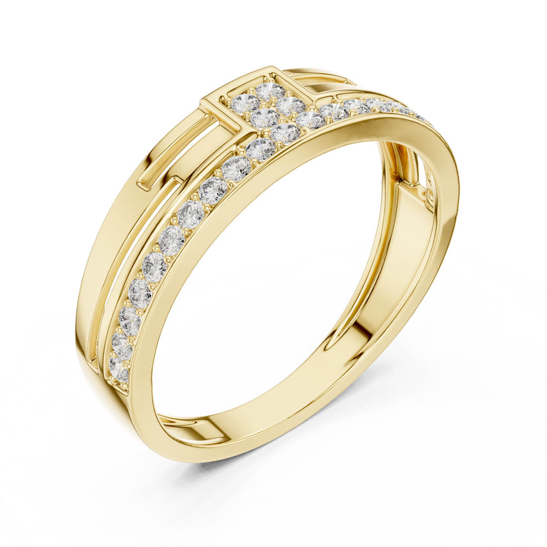 .31 Ct. Geometric Pavé Diamond Band Ring (LR-01 (9))