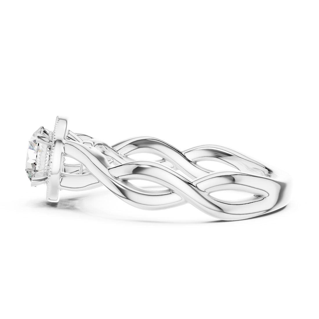 .79 Ct. Round Halo Engagement Ring with Twisted Shank Design (LR-0208) 10