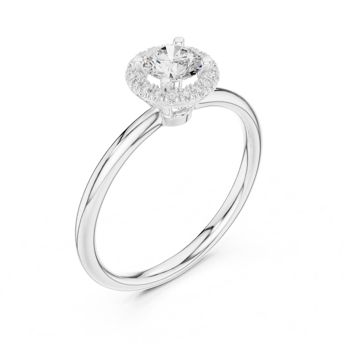 .59 Ct. Round Diamond Halo Solitaire Ring (LR-0215) 9