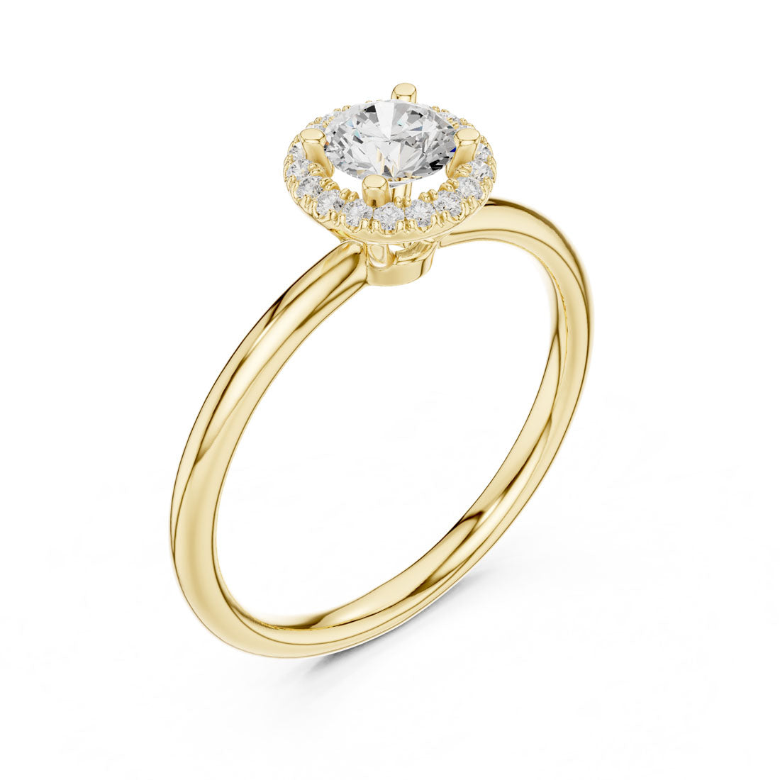 .59 Ct. Round Diamond Halo Solitaire Ring (LR-0215)