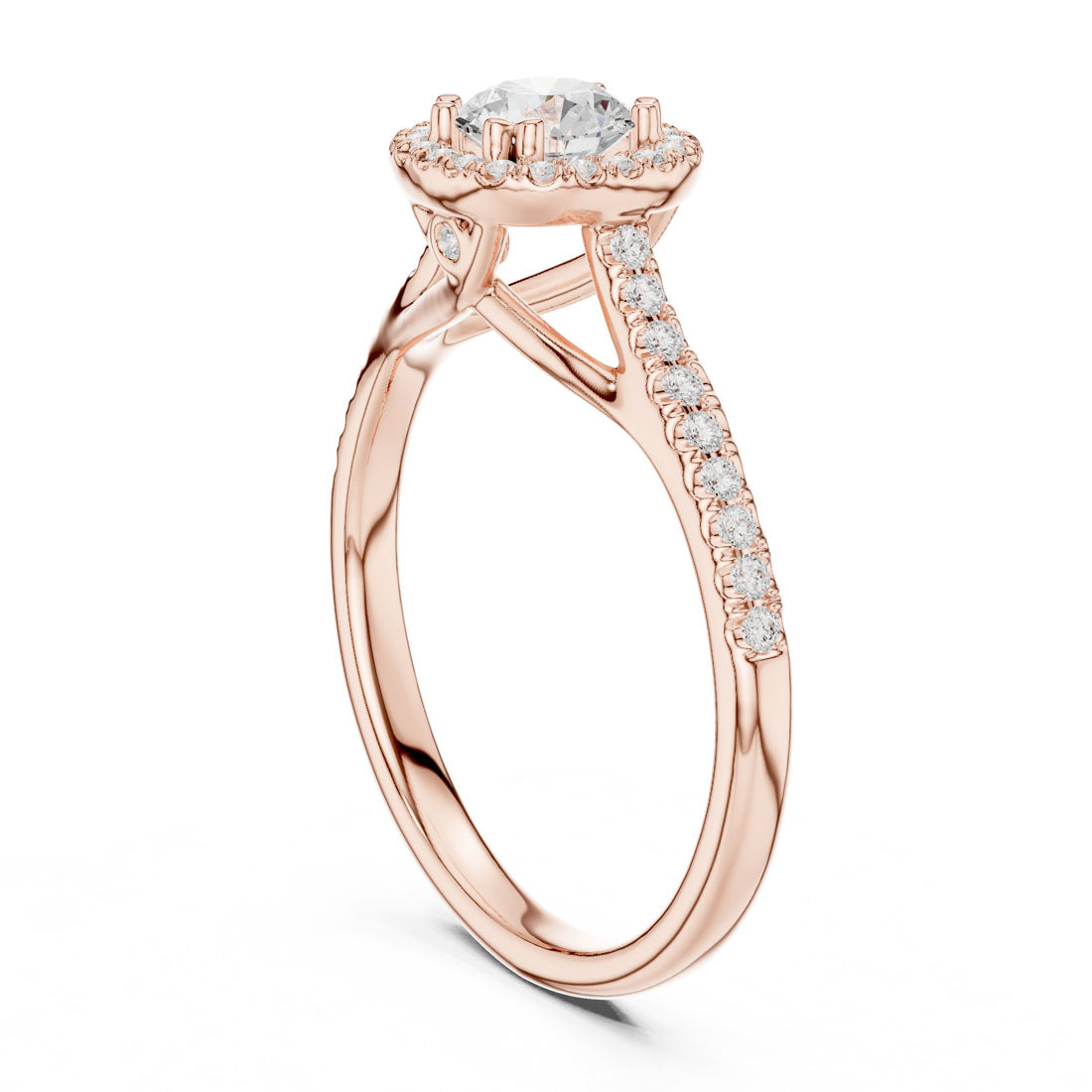 .79 Ct. Round Diamond Cushion Halo Pavé Ring (LR-0227) 8