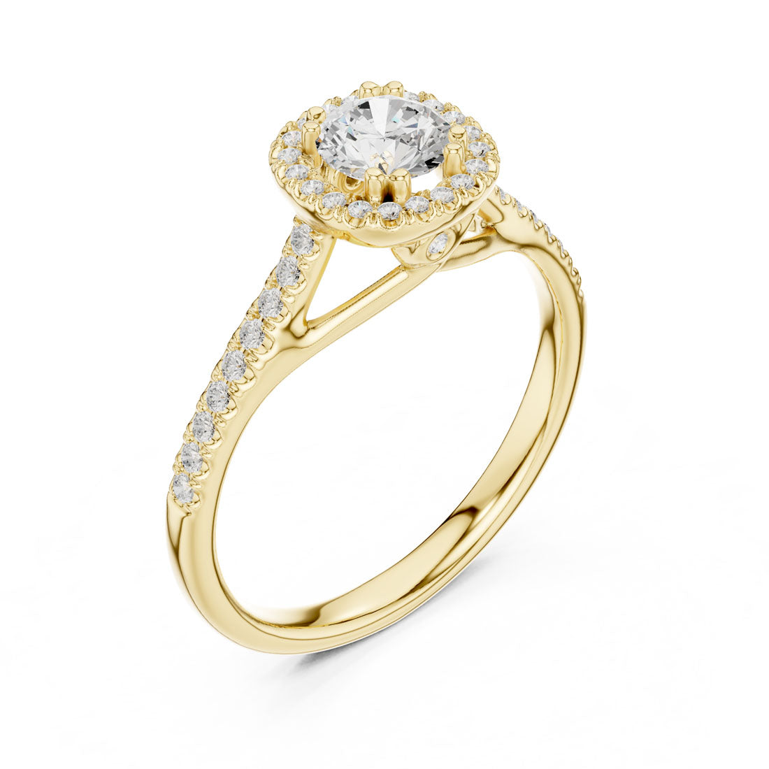 .79 Ct. Round Diamond Cushion Halo Pavé Ring (LR-0227)