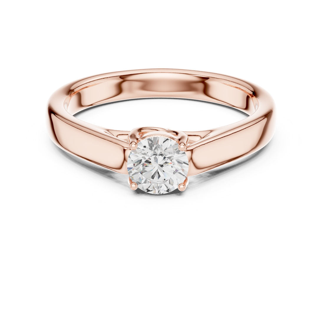 .50 Ct. Round Diamond Solitaire Ring with Polished Band (LR-0229) 7
