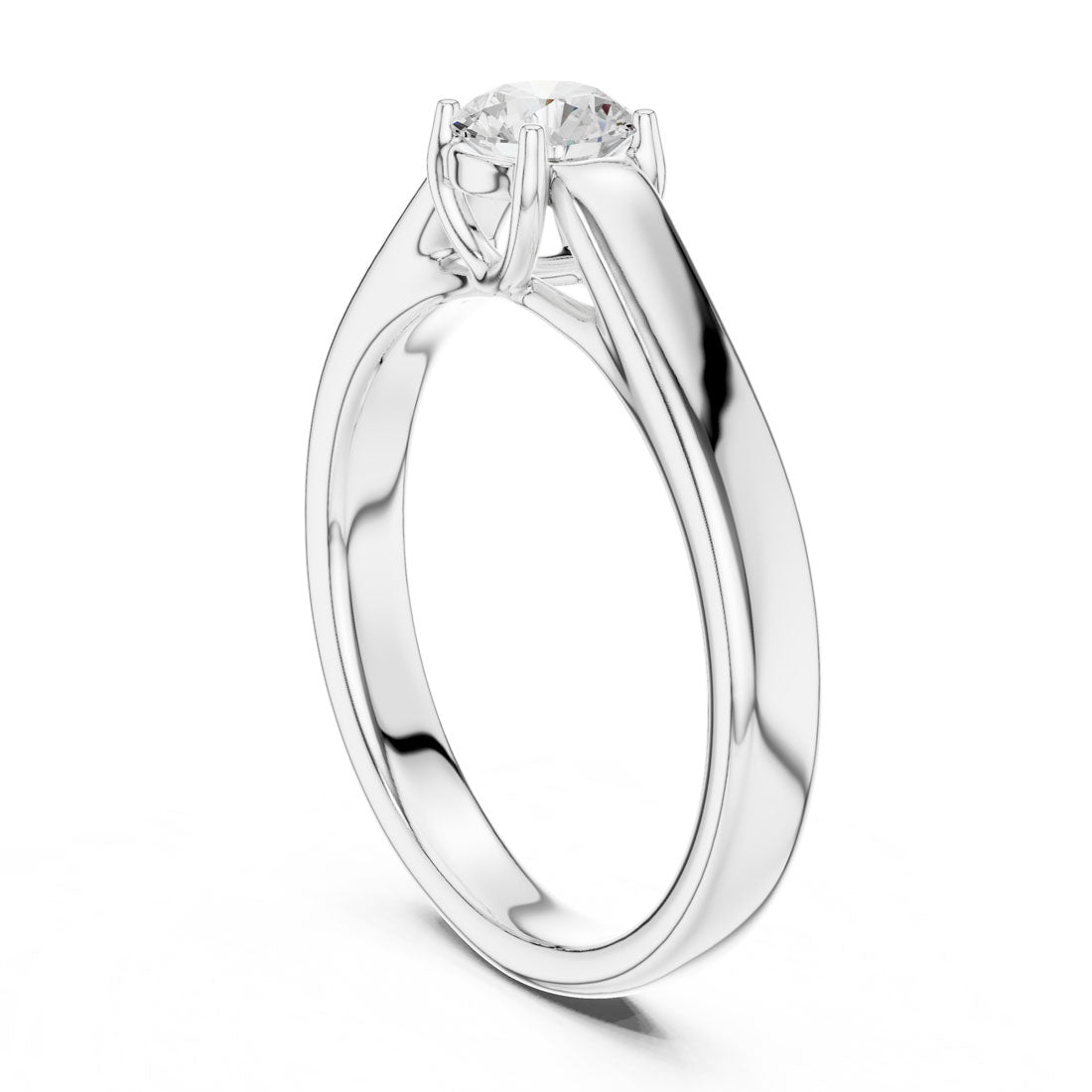 .50 Ct. Round Diamond Solitaire Ring with Polished Band (LR-0229) 9