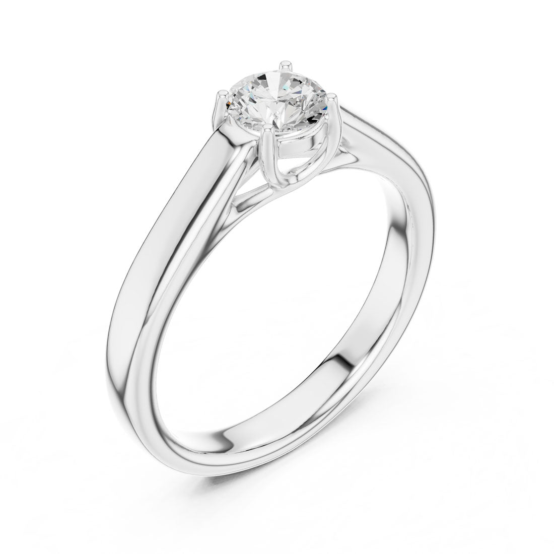 .50 Ct. Round Diamond Solitaire Ring with Polished Band (LR-0229) 6