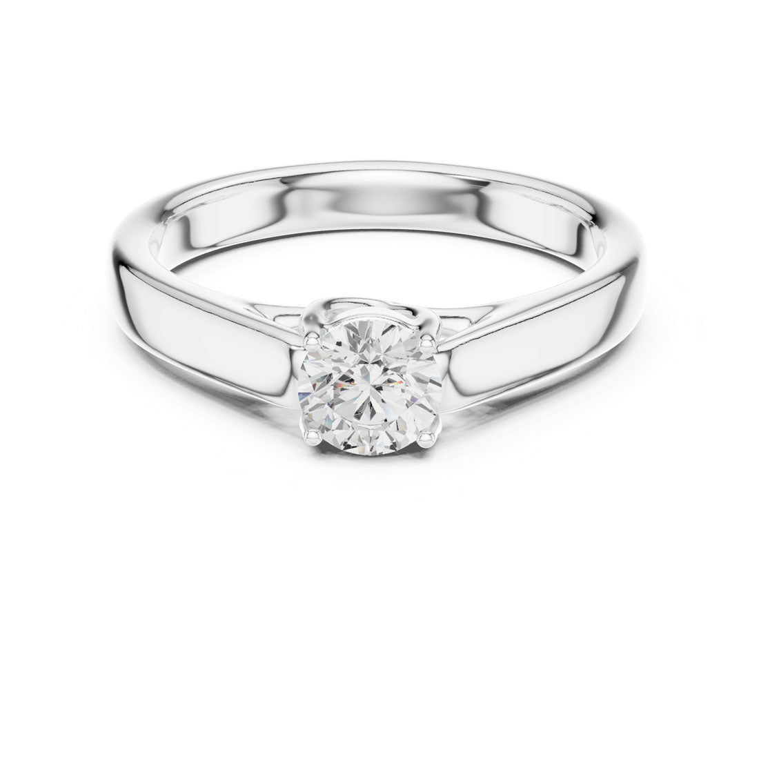 .50 Ct. Round Diamond Solitaire Ring with Polished Band (LR-0229) 5