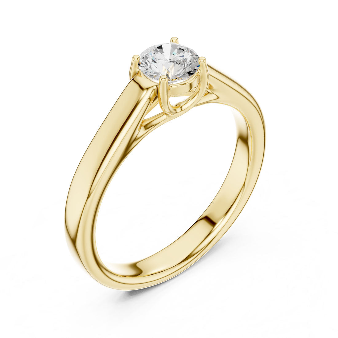 .50 Ct. Round Diamond Solitaire Ring with Polished Band (LR-0229)