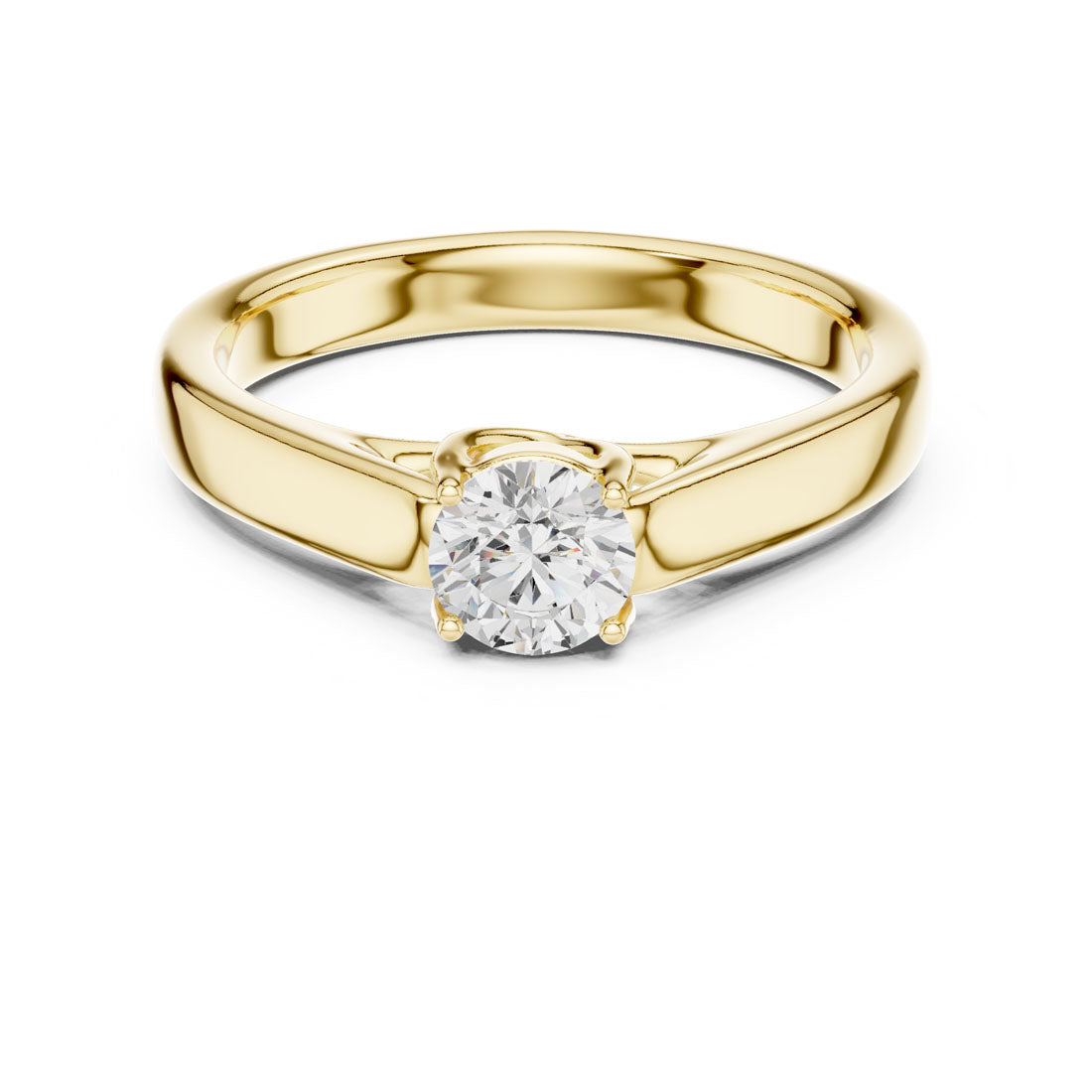 .50 Ct. Round Diamond Solitaire Ring with Polished Band (LR-0229)