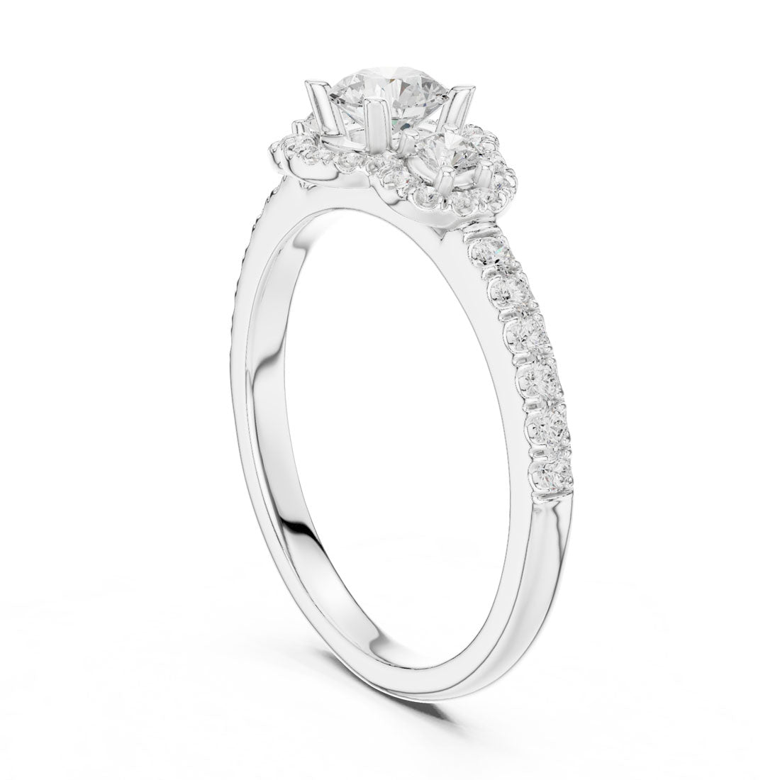 .95 Ct. Round Diamond Three Stone Engagement Ring (LR-0289) 9