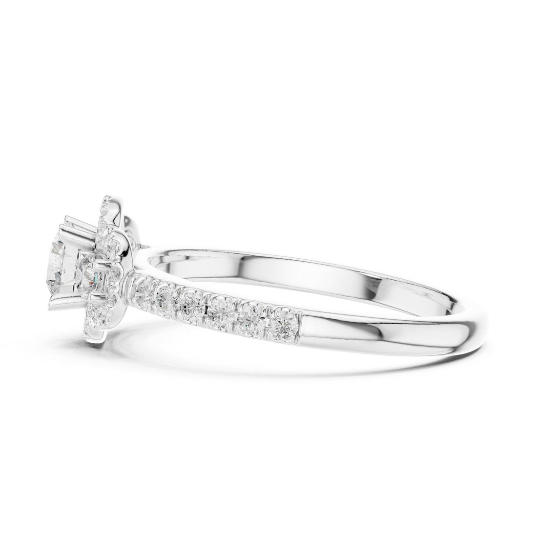 .95 Ct. Round Diamond Three Stone Engagement Ring (LR-0289) 12