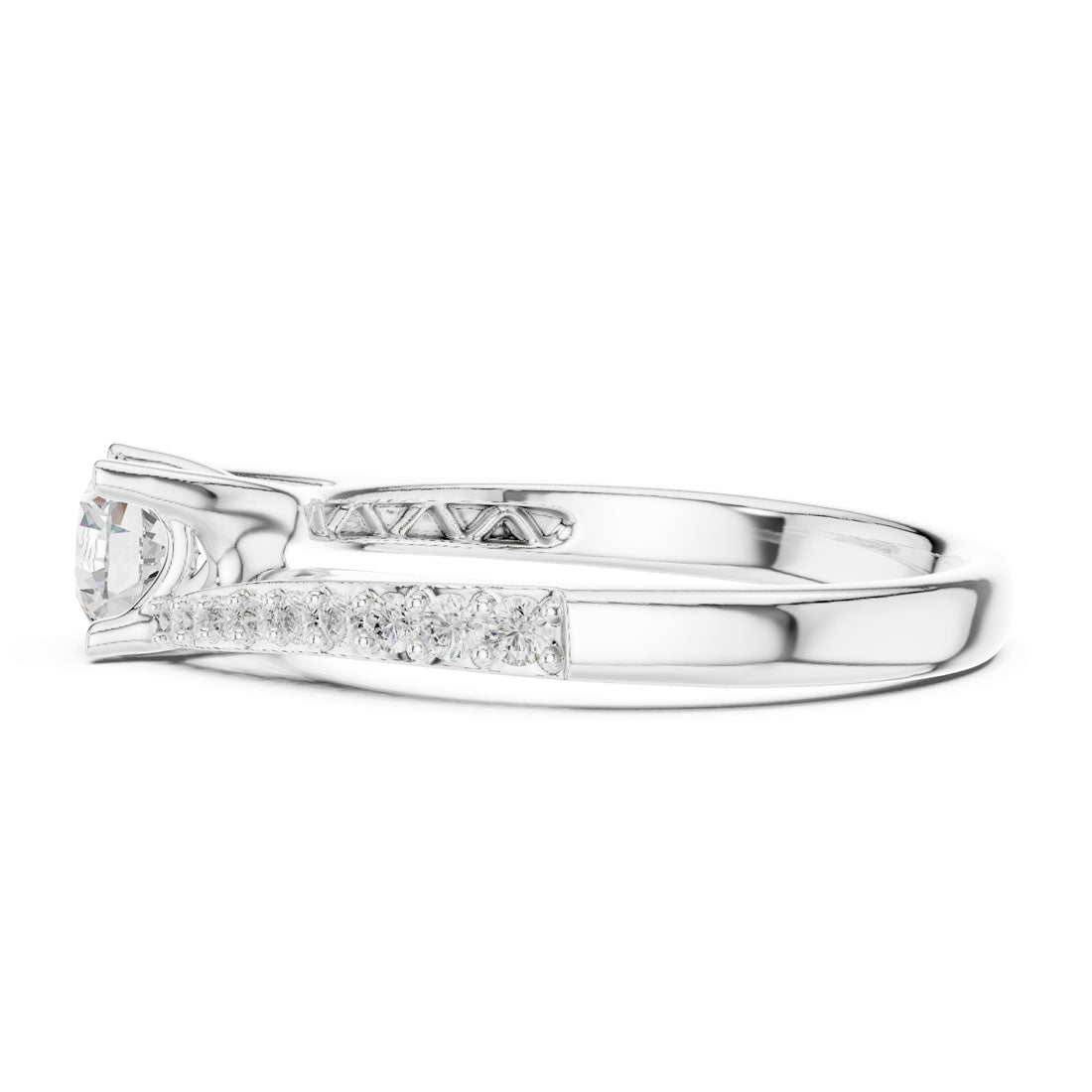 .82 Ct. Round Diamond Solitaire with Bypass Pavé Band (LR-0302) 12