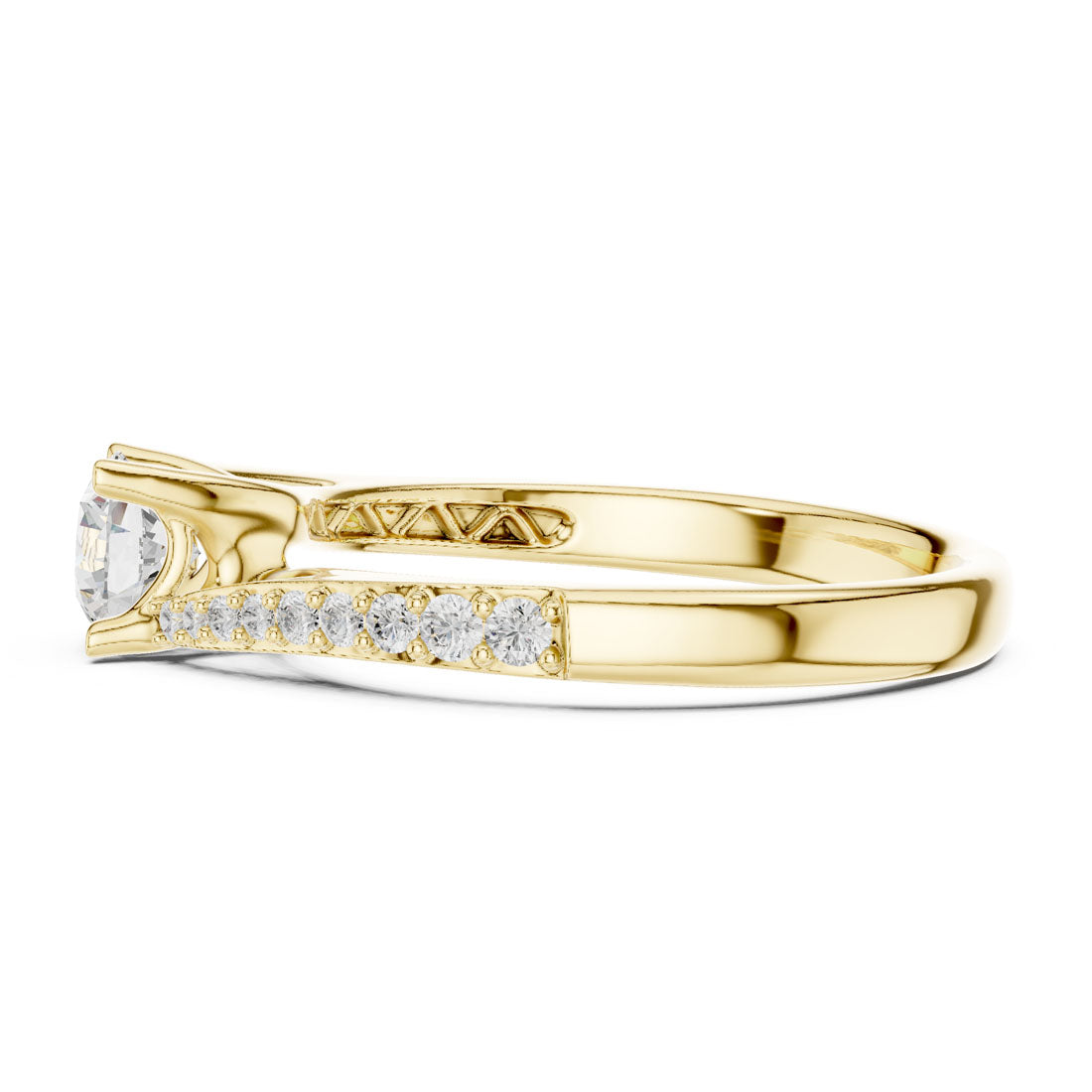 .82 Ct. Round Diamond Solitaire with Bypass Pavé Band (LR-0302) 4