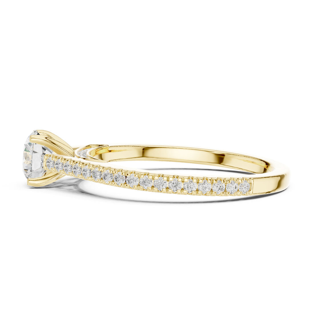 .96 Ct. Round Diamond Solitaire with Uniform Pavé Band (LR-0312) 4