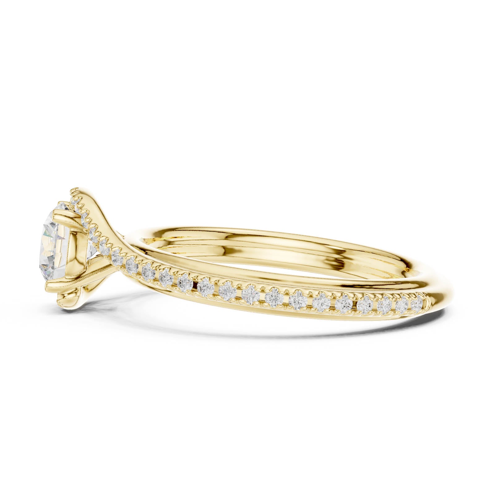 .96 Ct. Round Diamond Ring with Pavé Crossover Band (LR-0336) 11