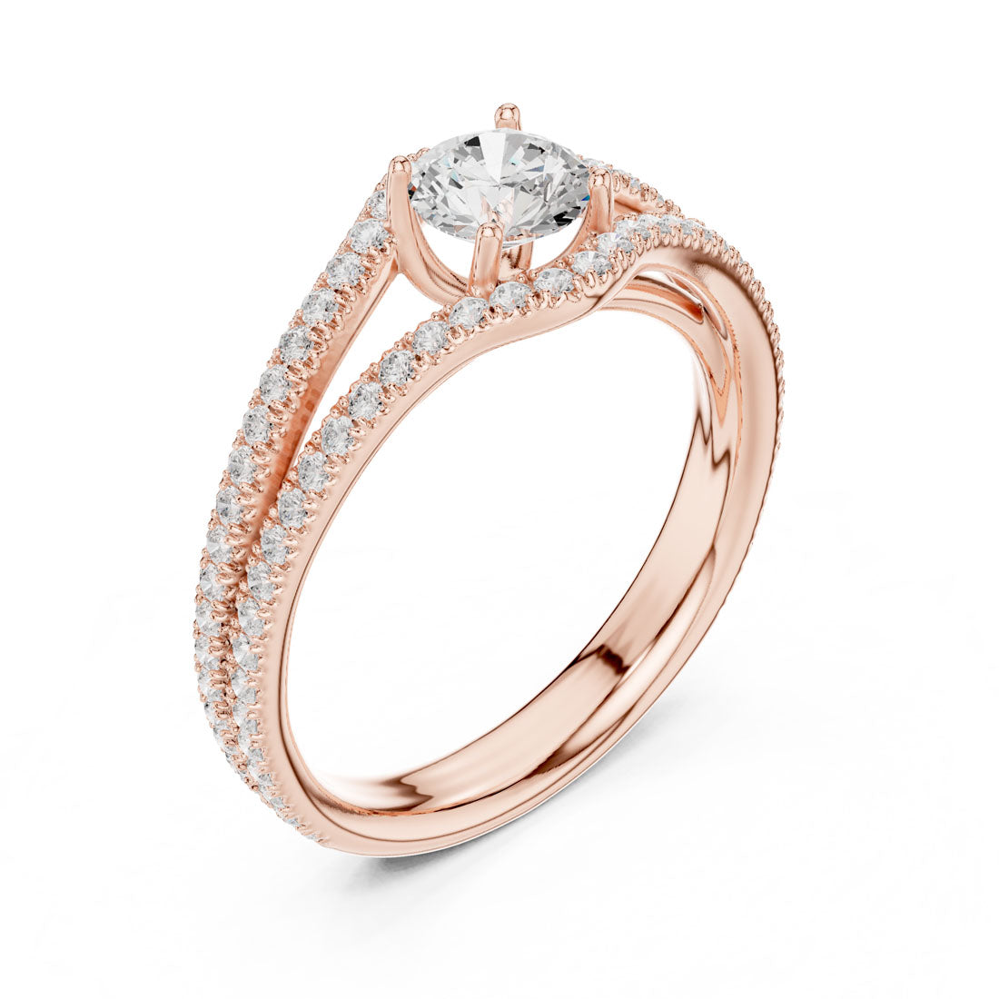 1.25 Ct. Brilliant Round Solitaire with Pavé Ring Jacket Enhancer (LR-0345) 8