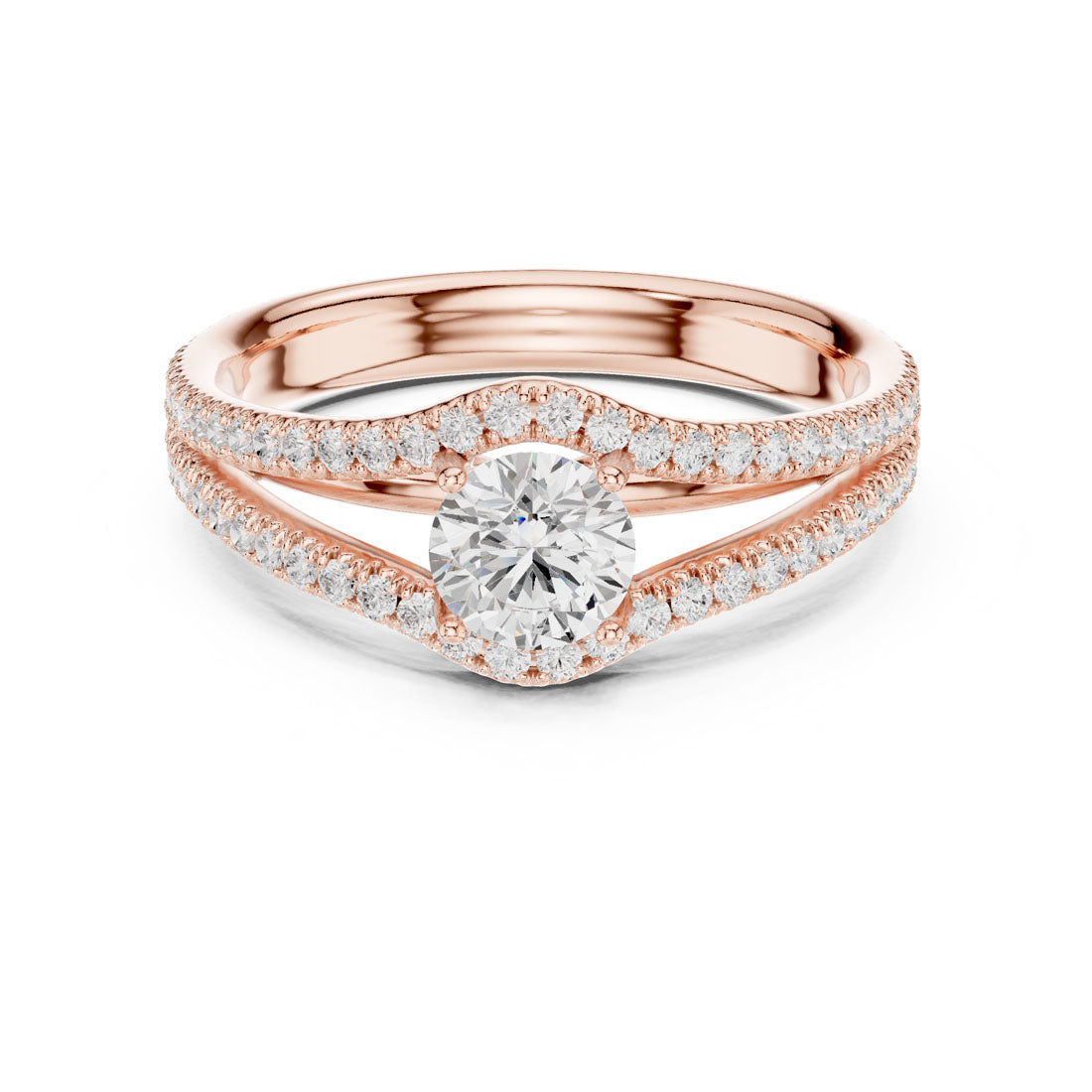 1.25 Ct. Brilliant Round Solitaire with Pavé Ring Jacket Enhancer (LR-0345) 7