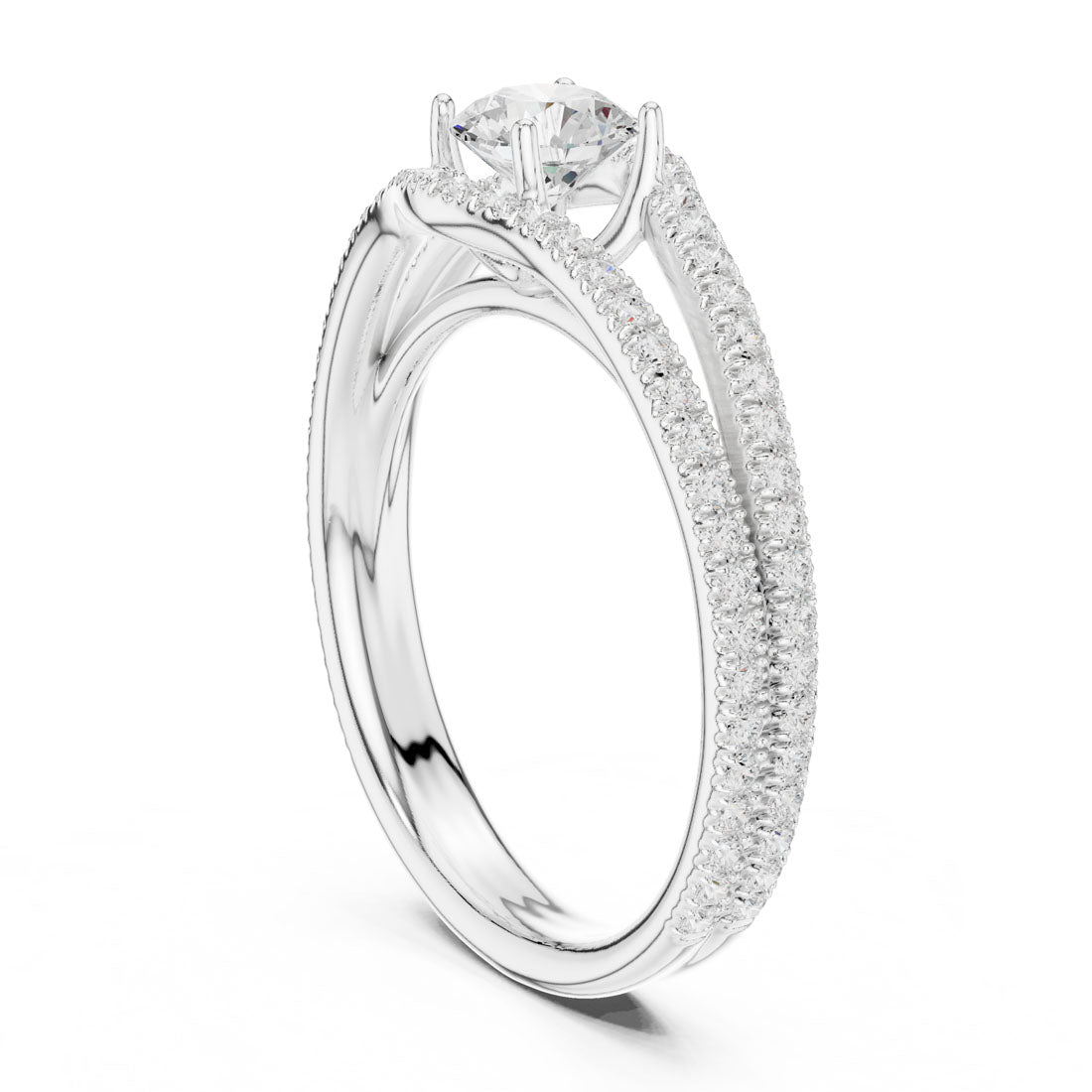 1.25 Ct. Brilliant Round Solitaire with Pavé Ring Jacket Enhancer (LR-0345) 11