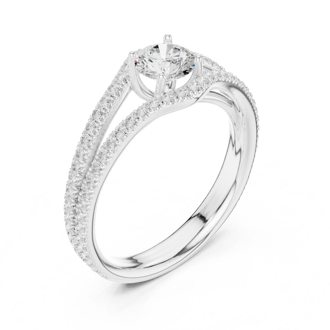 1.25 Ct. Brilliant Round Solitaire with Pavé Ring Jacket Enhancer (LR-0345) 6