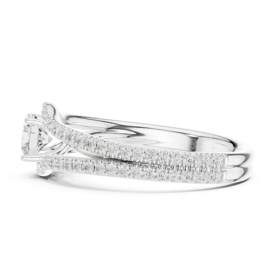 1.25 Ct. Brilliant Round Solitaire with Pavé Ring Jacket Enhancer (LR-0345) 12