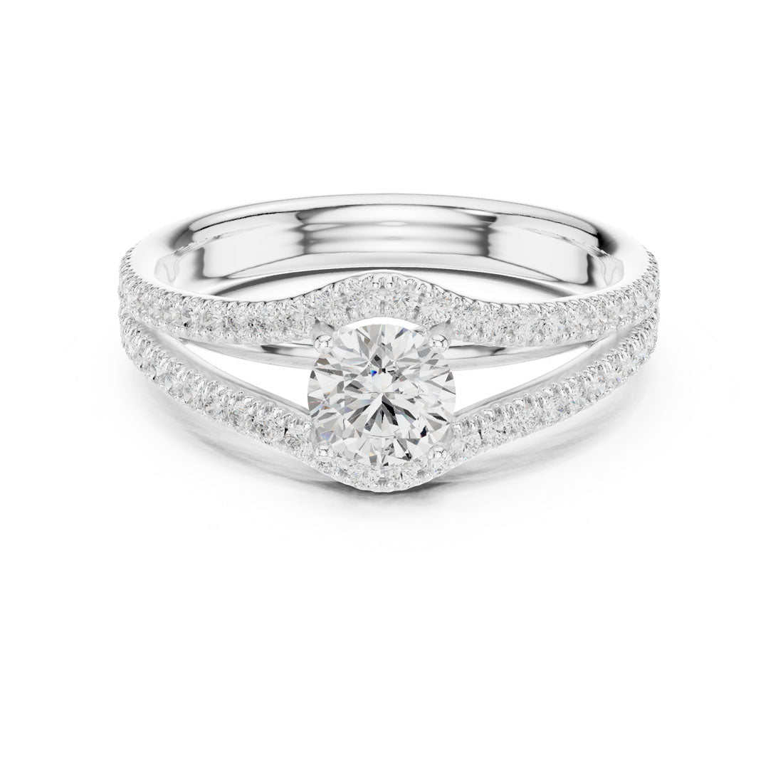 1.25 Ct. Brilliant Round Solitaire with Pavé Ring Jacket Enhancer (LR-0345) 5