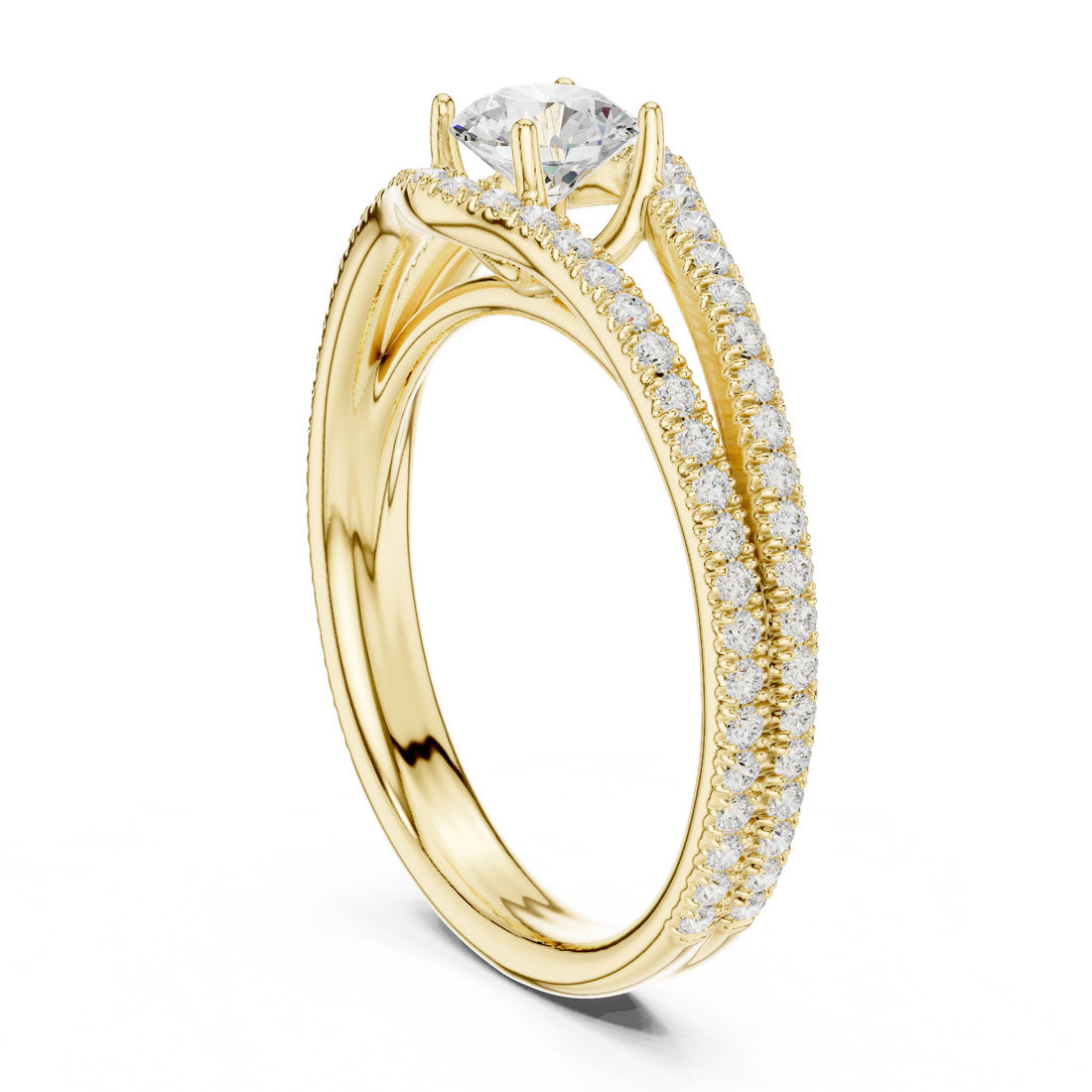 1.25 Ct. Brilliant Round Solitaire with Pavé Ring Jacket Enhancer (LR-0345) 3