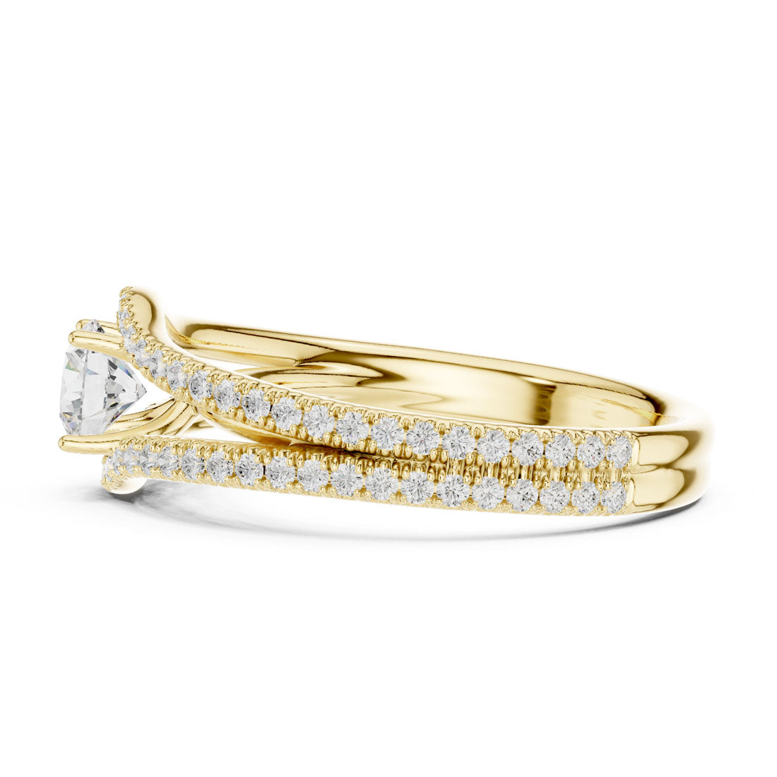 1.25 Ct. Brilliant Round Solitaire with Pavé Ring Jacket Enhancer (LR-0345) 4
