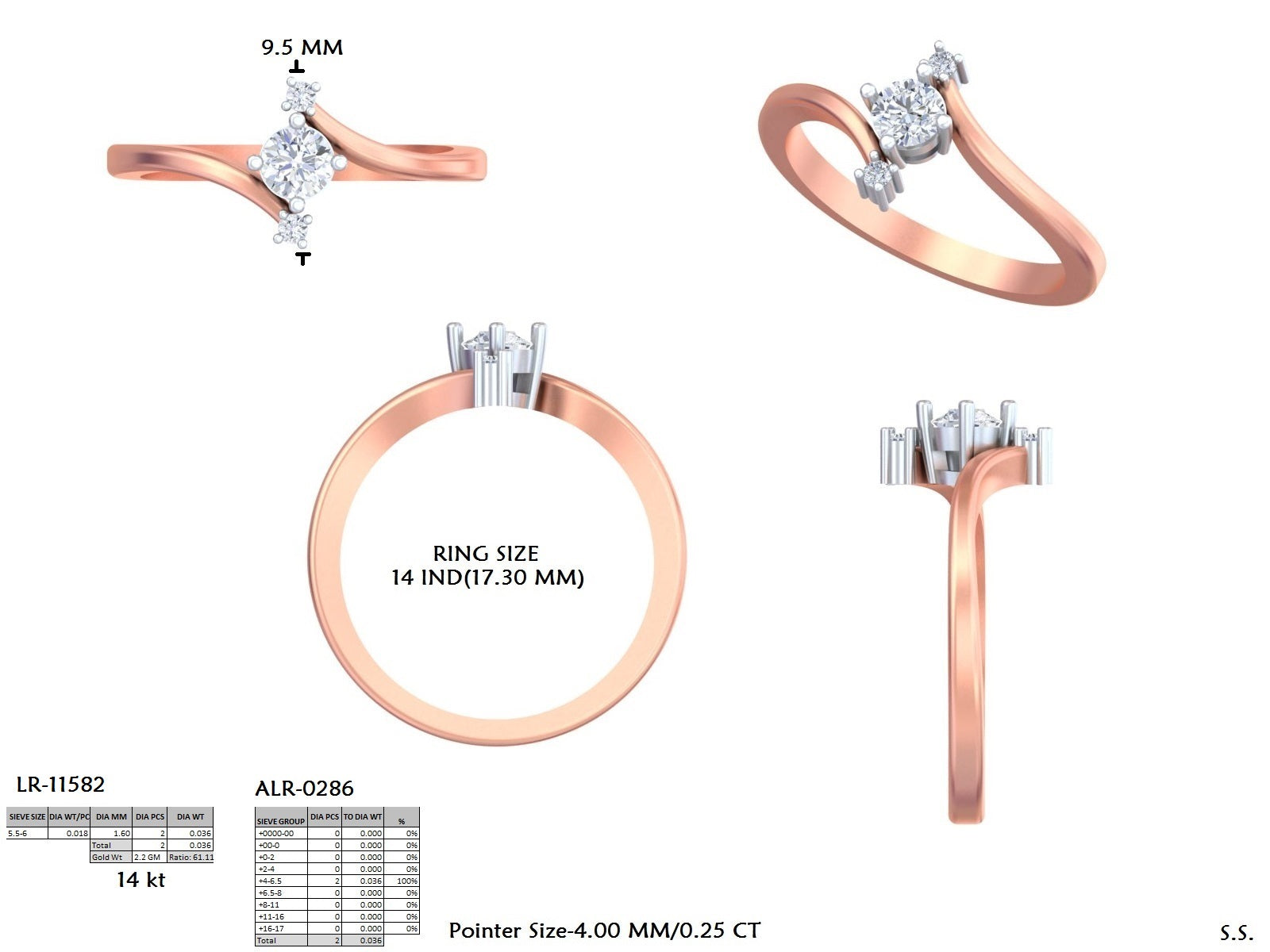 .29 Ct. Round Diamond Bypass Ring with Accent Stones (DDLR-831) 13
