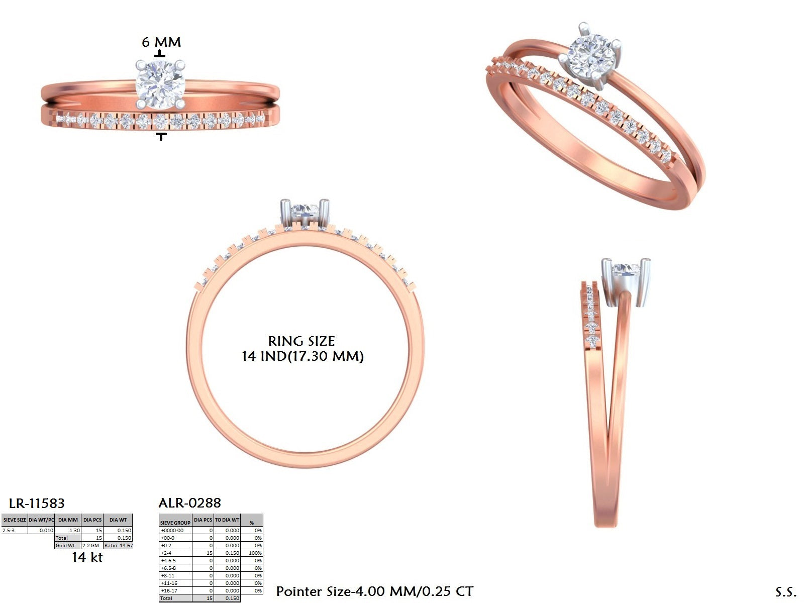 .40 Ct. Round Diamond Engagement Ring with Pavé Stackable Band (DDLR-832) 13