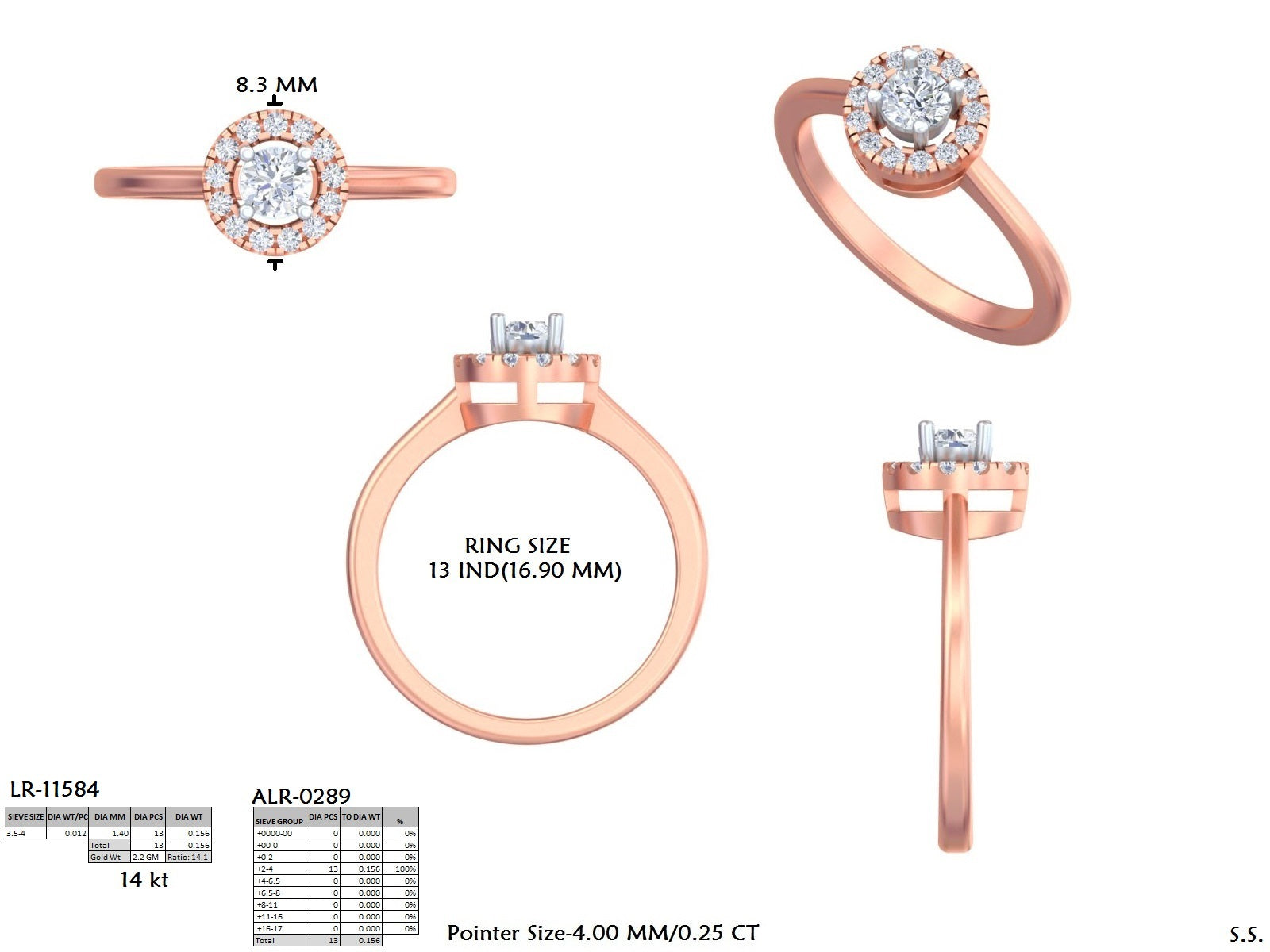 .41 Ct. Round Diamond Halo Engagement Ring (DDLR-833) 13
