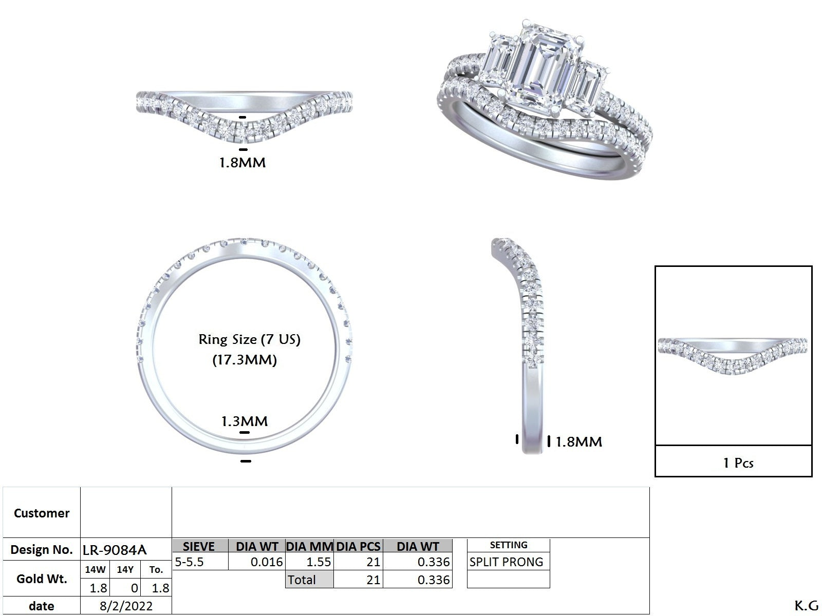 .34 Ct. Half Eternity Chevron Diamond Wedding Band with Pavé Round Diamonds (DDLR-791) 13
