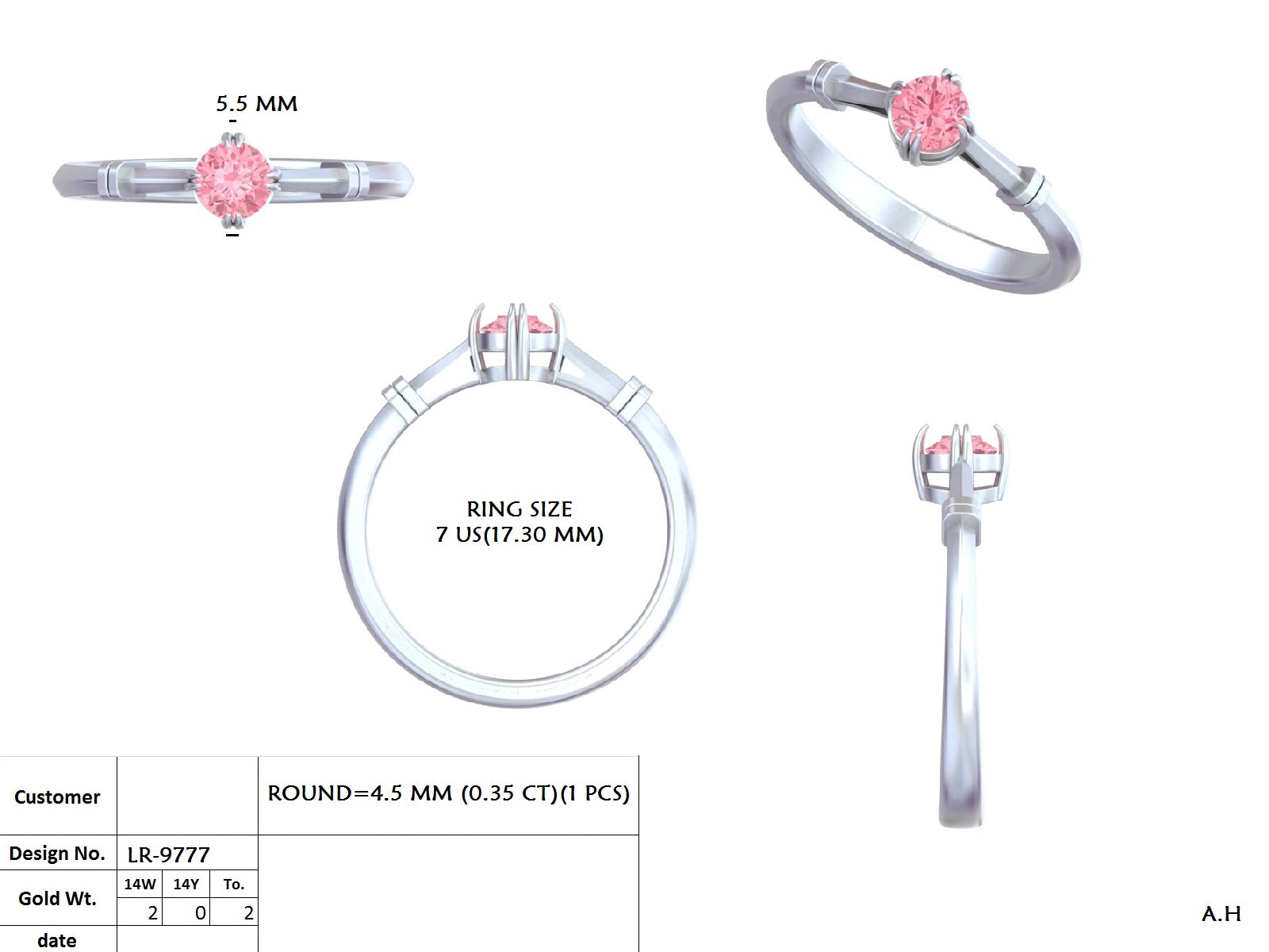 .35 Ct. Round Diamond Solitaire Ring with Sculpted Knot Detail (DDLR-796) 13