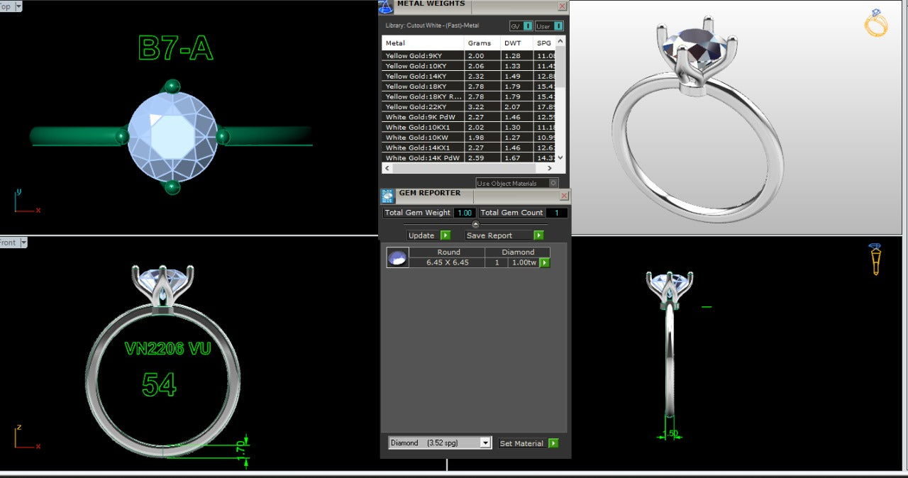 1.00 Ct. Round Diamond Solitaire Ring with Classic Prong Setting (b7-a) 16
